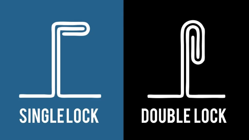 Mechanical Seam diagram comparing single vs double lock